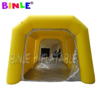 Yellow shaped retractable Inflatable Spray Paint Booth Tent For Car Care And Cleaning mobile shop cover with carbon filters