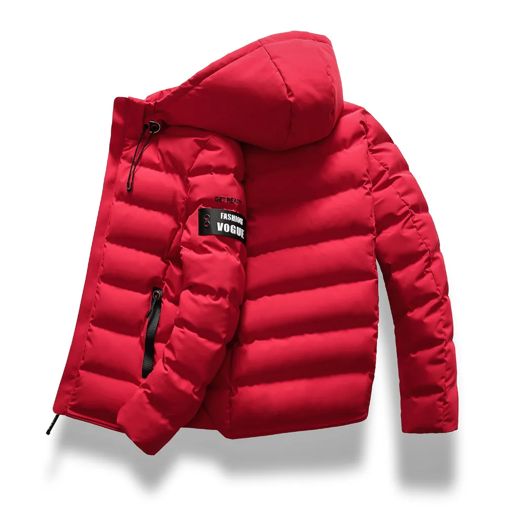 

2021 Drop Shipping New Fashion Men Winter Jacket Coat Hooded Warm Mens Winter Coat Casual Slim Fit Student Male Overcoat