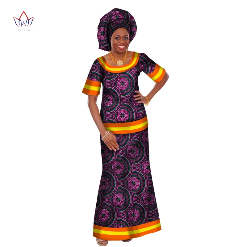 Традиционная африканская одежда для женщин платья с круглым вырезом женские