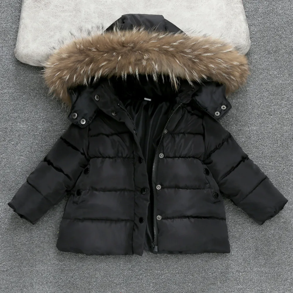 

3-6 Years Fashion Baby Girls Boys Jackets Winter Fur outerwear Kids Warm Hooded Children Outerwear Coat Boys Girls Clothes Coat