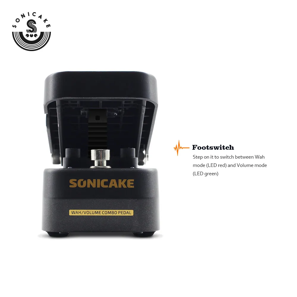 Sonicake 2 в 1 гитарный эффект педали сочетают активный объем и винтажный Wah режим светодиодный светильник показать ножной переключатель QEP-1