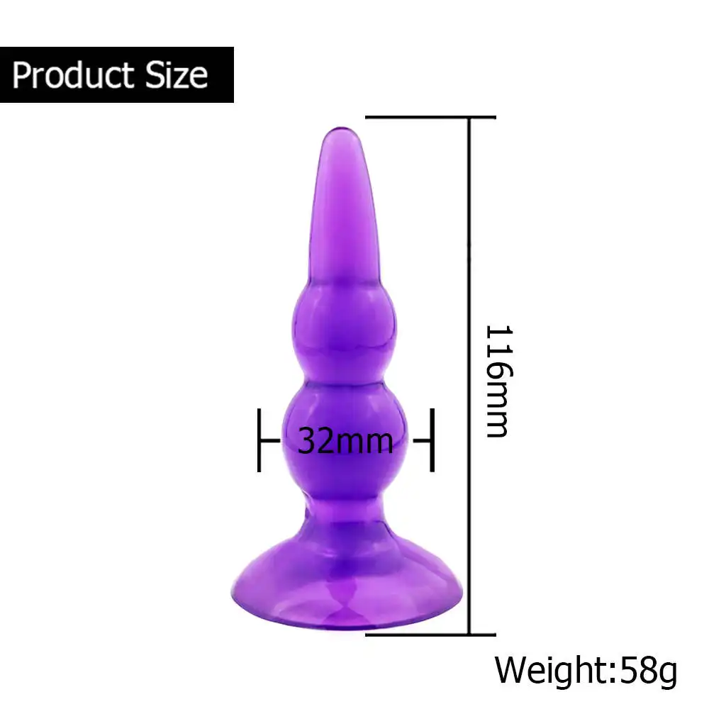 Силиконовая Анальная пробка Желейная фаллоимитатор массажер простаты точки G