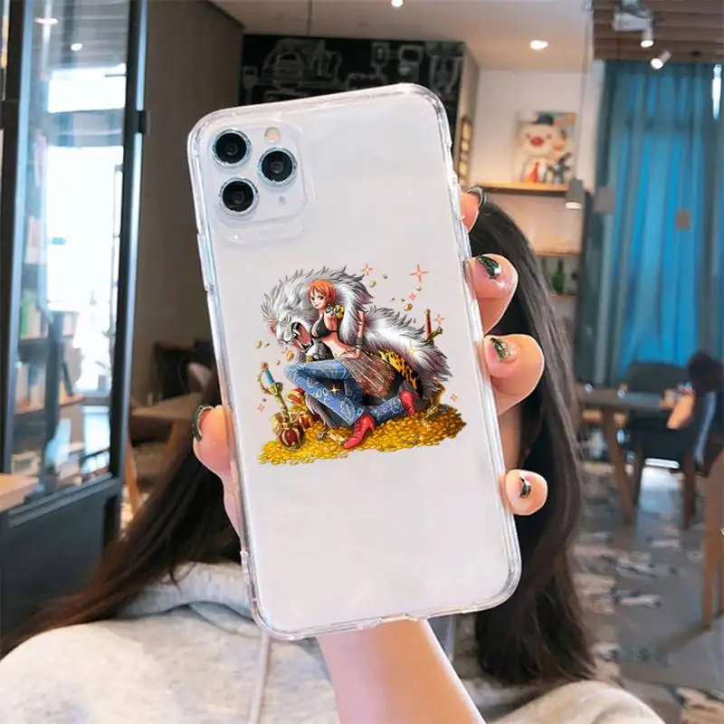 

Anime one piece Nami sexy girl Phone Case Transparent soft For iphone 5 5s 5c se 6 6s 7 8 11 12 plus mini x xs xr pro max