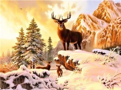 992 AZQSD алмазная живопись Зимняя Вышивка крестиком Алмазная вышивка пейзаж Стразы 5d Diy Искусство ручной работы Домашний Декор подарок - Цвет: 992