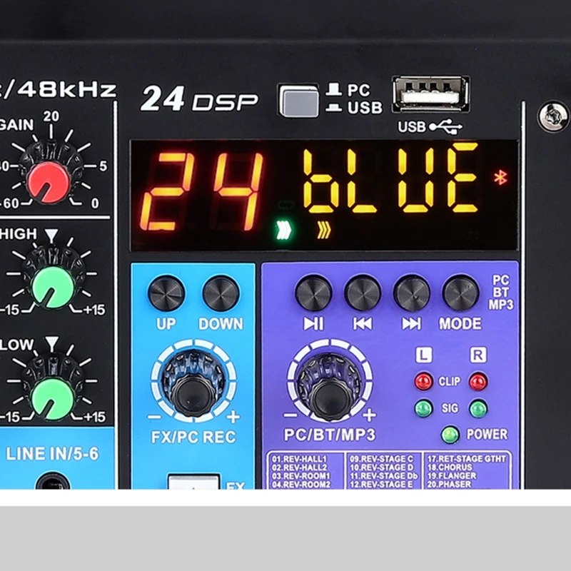 Микрофон DJ микшер звуковая карта караоке смеситель профессиональный 6 канальный