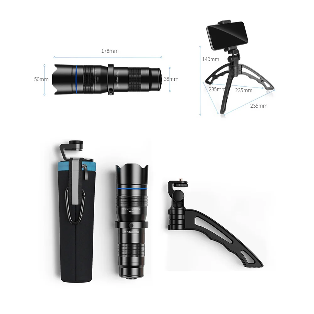 

APEXEL HD 20-40X Zoom Telescope Telephoto Lens with Tripod Monocular Mobile Phone Camera Lens for Samsung iPhone Smartphones