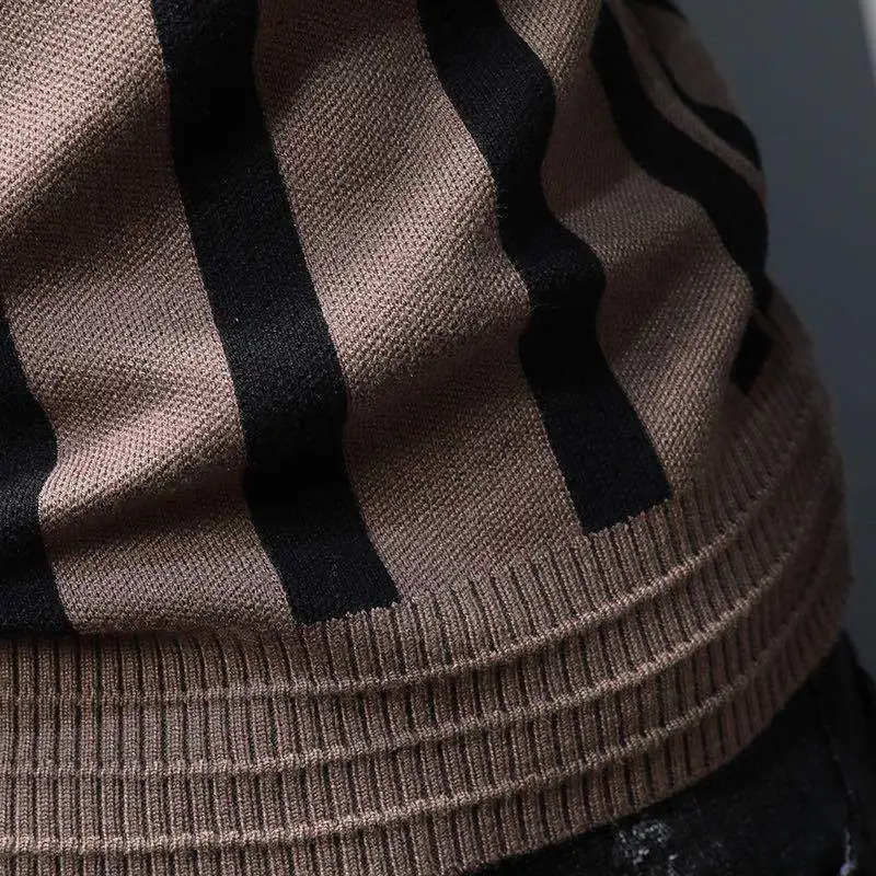 

Striped Sweater Men's Thick Korean Style Trend Personality Autumn and Winter Men's Long-sleeved Shirt Bottoming Sweater