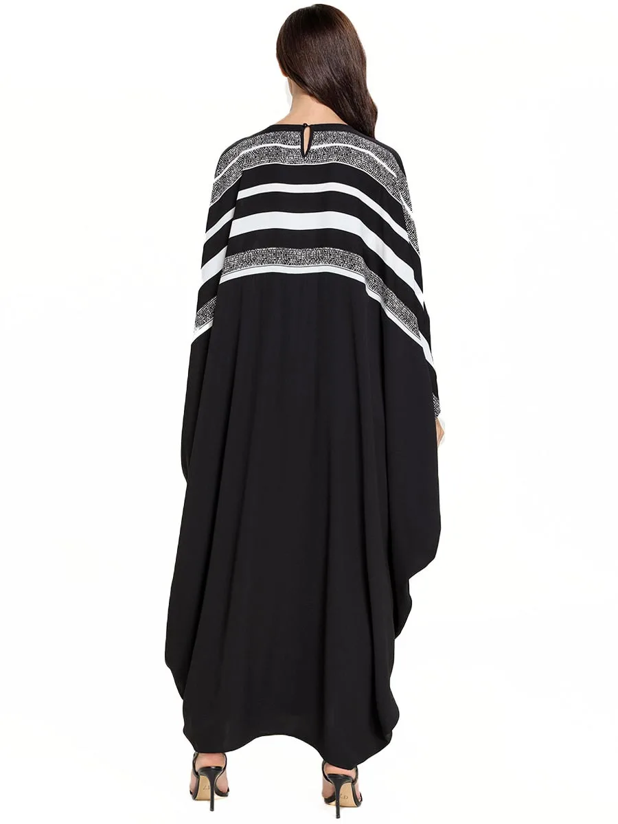 2019 мусульманские Удобные Модные Большие размеры женские черные полосатые с