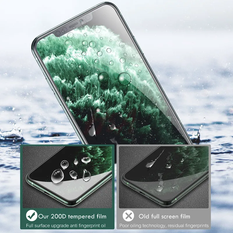 200D изогнутое закаленное стекло для iPhone 11 Pro Max Защитное стекло для iPhone X XS Max XR 6 6s 7 8 Plus 11 защита экрана