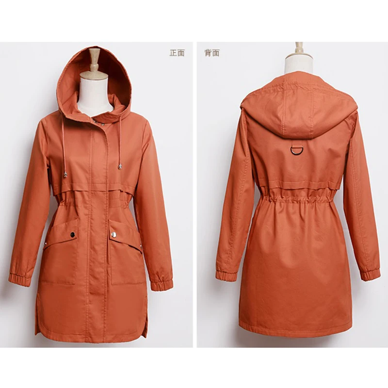 Осенняя Женская ветровка пальто средней длины Корейская новая свободная