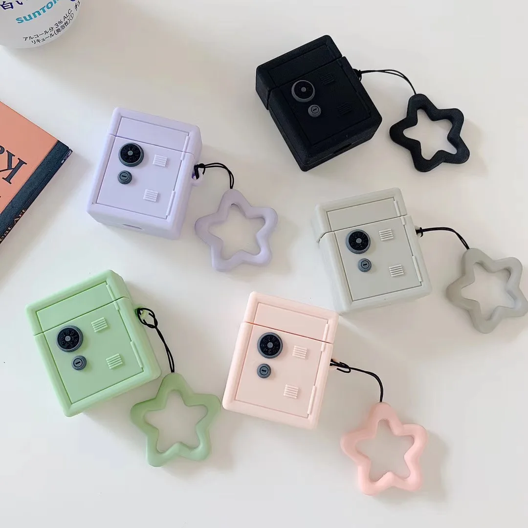 Чехол для наушников Airpods 2 чехол силиконовый медведь кошка свинья снеговик
