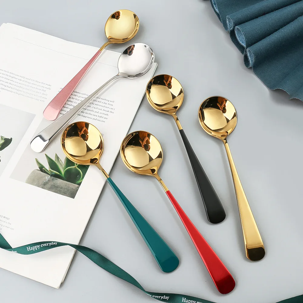 304 Нержавеющая сталь Золотой набор столовых приборов черный роскошный столовой