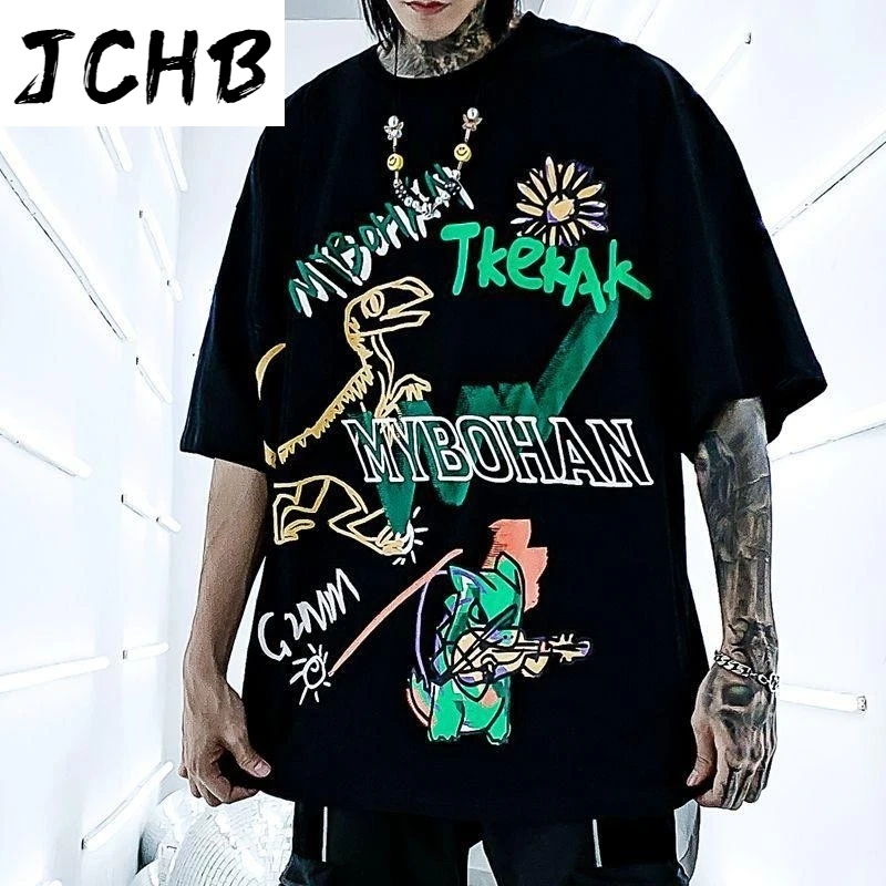 

2021 Harajuku Style Bf Half Sleeve Clothes Women Hip-hop Cartoon Tops T-shirt New Tees O-neck Couple Plus Size t Shirt