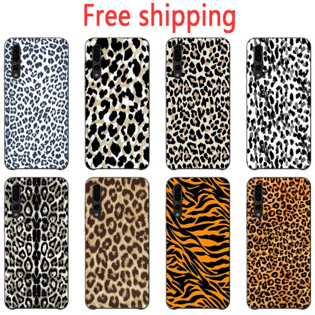 Чехол для телефона с леопардовым принтом Классическая текстура Модный черный Sotf