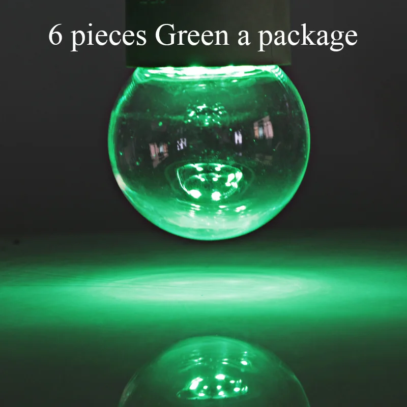 6pcs green 6 шт. лампадин Светодиодная лампа E27 B22 6 цветов 12 в 24 в 110 В 220 В мини шар пузыря 360 градусов энергосберегающая лампа G45 ночные лампы - Испускаемый цвет: 6pcs green