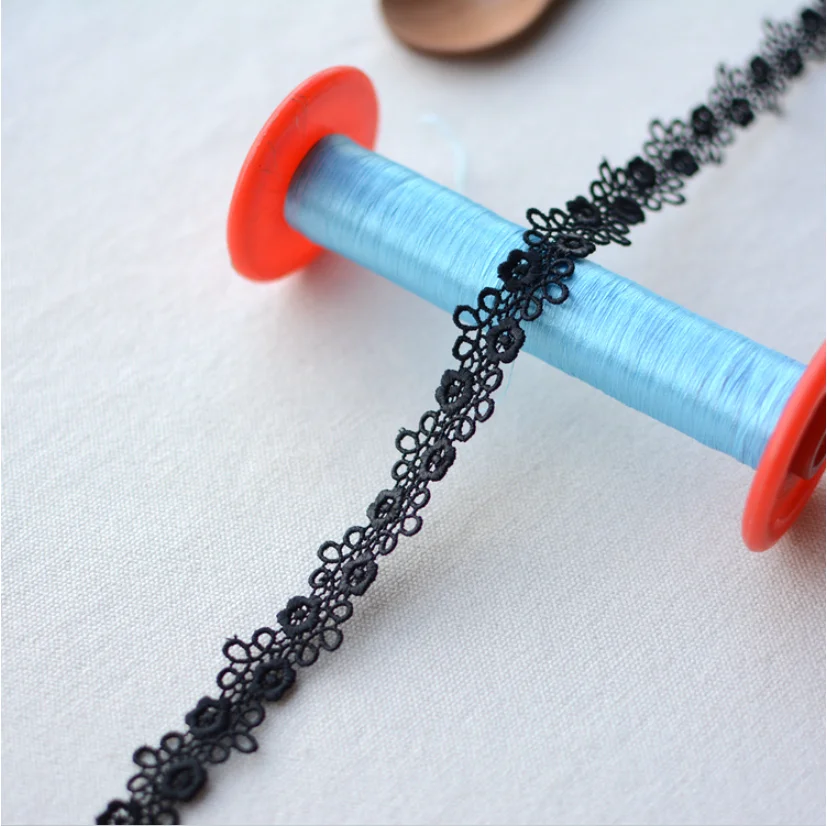 5 ярдов/лот ширина 1 6 см черно-белая Нежная кружевная отделка Водорастворимая