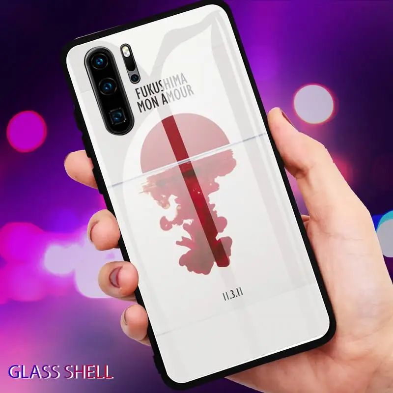 

Minimal art Phone Case For Huawei P9 10Plus 20PRO P30 Lite Back Cover Tempered Glass Cases For NOVA 3E Series