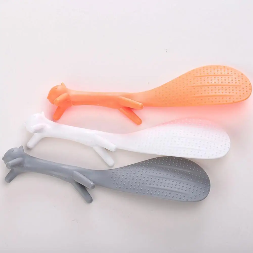 

3 Colors PP Material Cartoon Squirrel Spoon Non Stick Kitchen Tools Rice Tool Lovely Spoon Accessories Cooking Paddle Meal F2I4