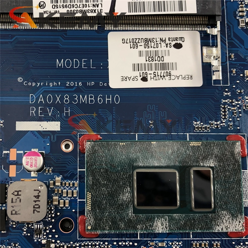 

907713-601 907713-001 For HP 450 G4 470 G4 Laptop Motherboard DA0X83MB6H0 With i3-7100U 930MX 2GB GPU DDR4 MB 100% Tested