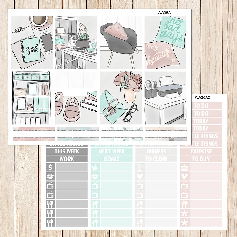 7 листов/упаковка декоративные наклейки для офиса|Канцелярские наклейки| |