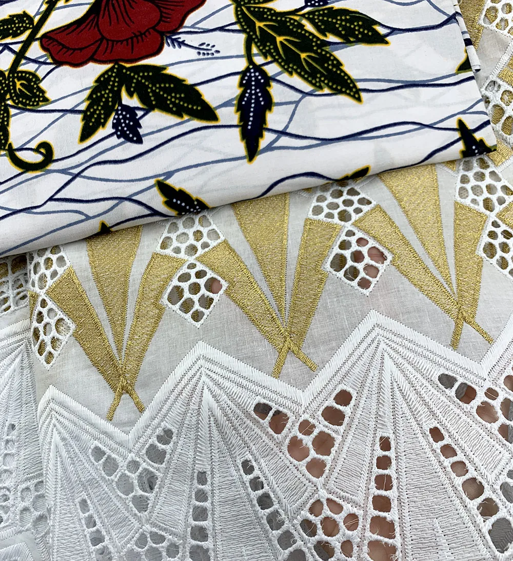 

swiss voile lace in switzerland 2.5yards +3yards wax african lace fabric embroidery cotton lace for wedding dress