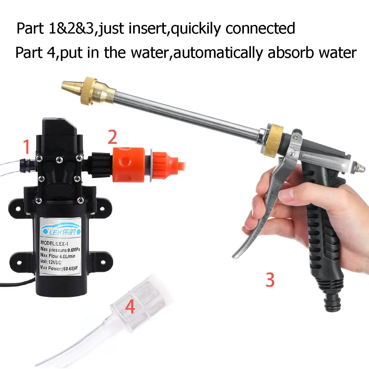 Купить Мойка Автомобильная высокого давления, портативный распылитель и водяной насос, 12 В Pаспродажа Мойка Автомобильная высокого давления, портативный распылитель и водяной насос, 12 В