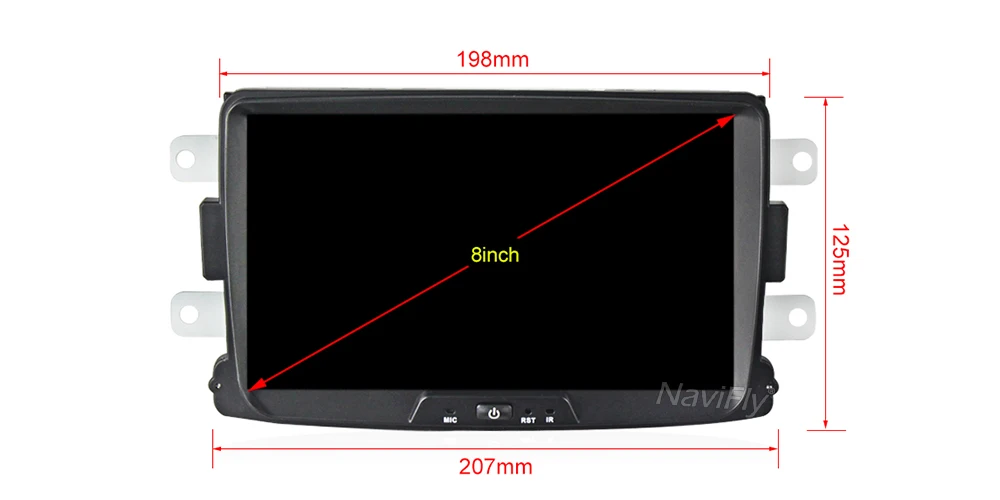 NaviFly ips экран DSP Android 9,0 Автомобильный мультимедийный плеер для Dacia Duster Logan Sandero Lada Xray 2 с Wifi gps навигационный микрофон