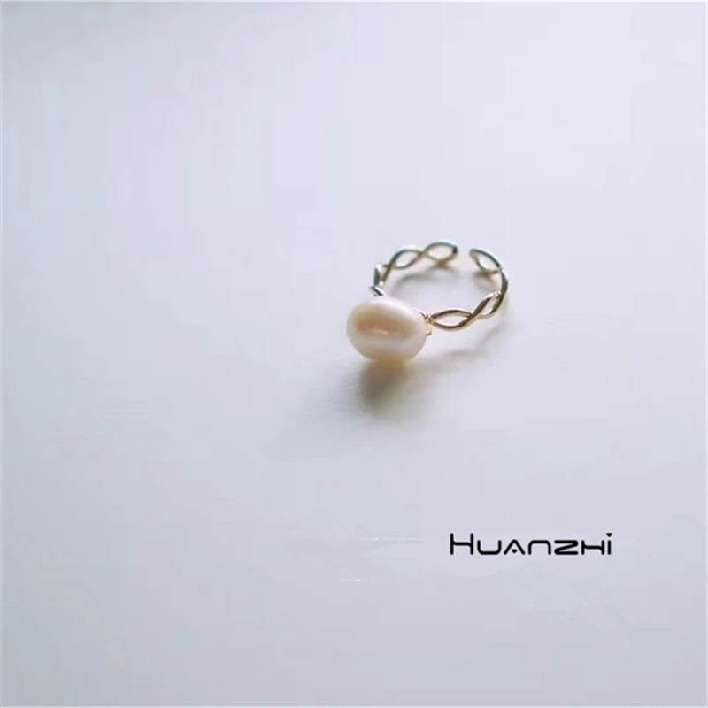 HUANZHI Новинка 2019 натуральный жемчуг Геометрическая полая драпировка золотые
