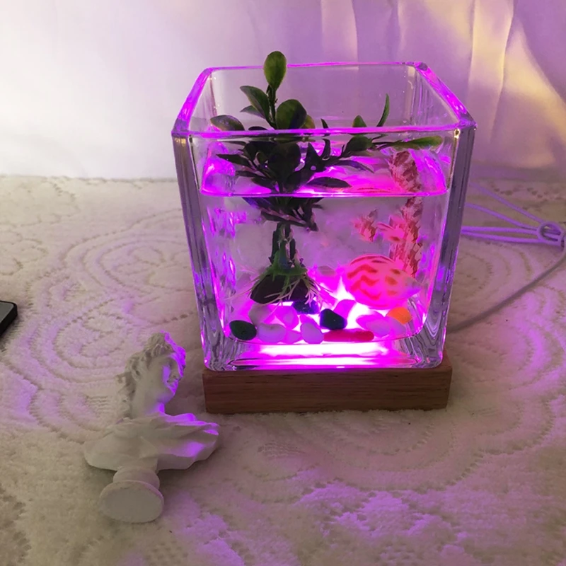 Ручной работы квадратный деревянный светодиодный светильник база ночника