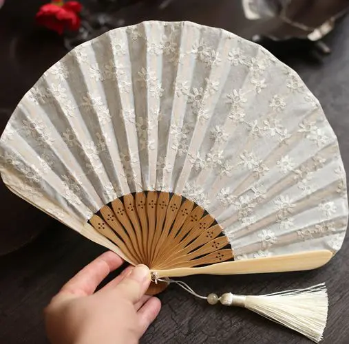 Хлопковый сетчатый веер в виде ракушки подсолнуха маленький для переноски