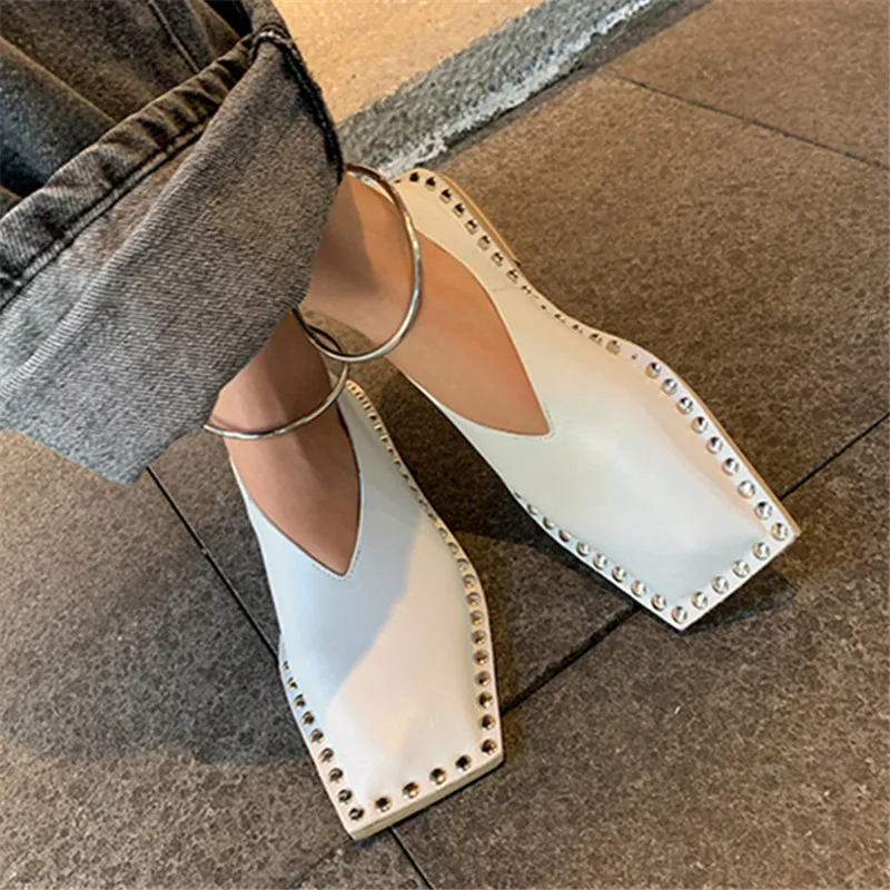 Женские винтажные туфли-эспадрильи с квадратным носком на плоской подошве