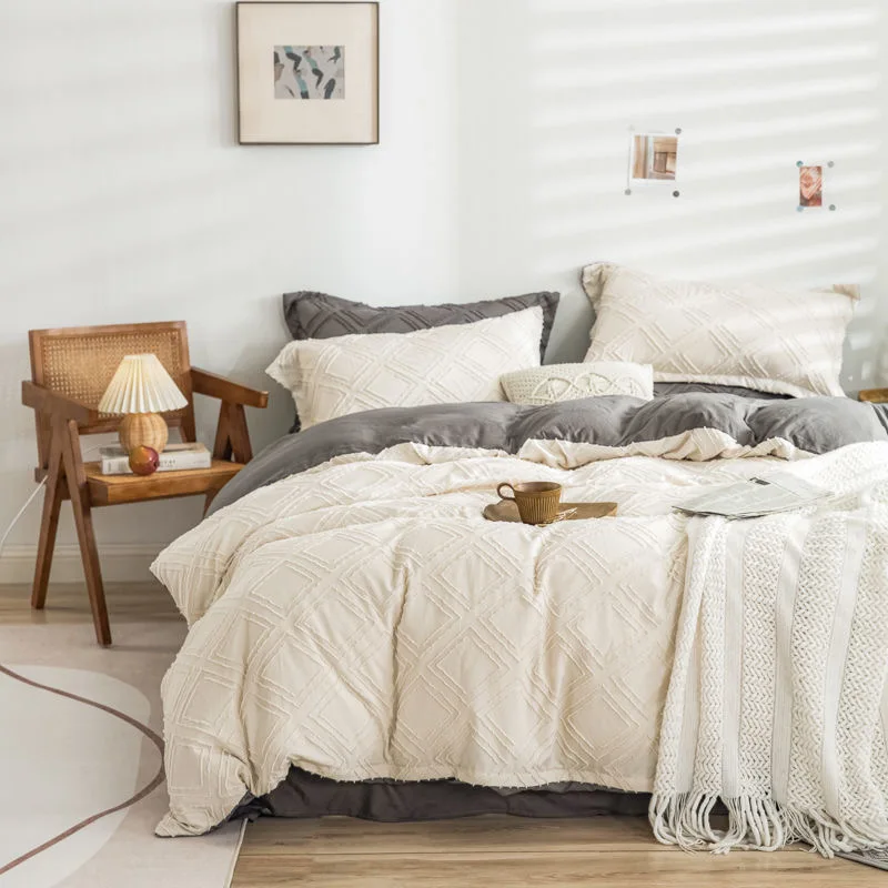 Комплект постельного белья в нордическом простом стиле пододеяльник наволочка