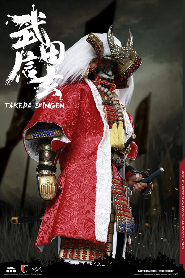 Коллекционный SE039 1/6 масштаб сплав литья под давлением Takeda Shingen воюющие Штаты период японский самурайский солдат полный набор фигурка