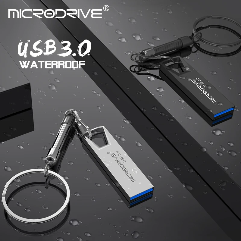 

High Speed usb 3.0 pendrive 16gb 32gb usb flash drive metal USB Stick 64gb Real Capacity 128gb USB Flash Drive with KeyRing cle