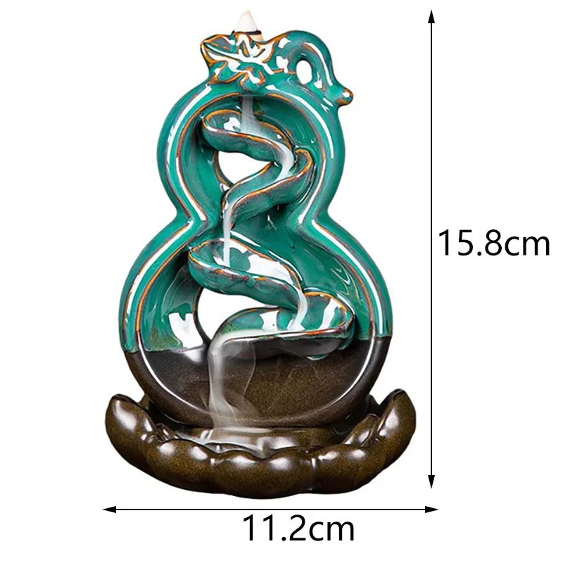 

AAAK -Mountain River Handicraft Incense Holder Ceramic Backflow Waterfall Smoke Incense Burner Mother's Gift Home Decor