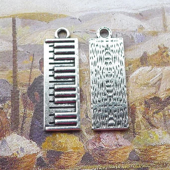 

Designer Charms For Bracelets Piano Keys Charms Antique Silver Color 10x30mm 5 Pieces