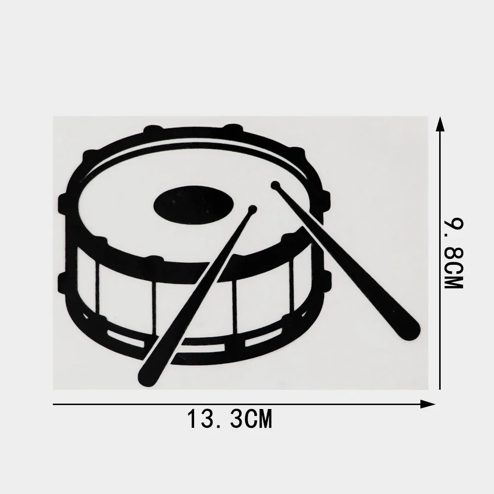 Автомобильная наклейка QYPF 13 3 см × 9 8 силуэт барабана и барабанных палочек из