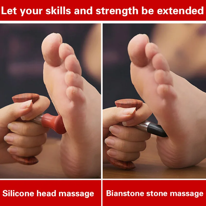 

Bianstone Cone Massageador De Pes Foot Massage Stick Acupuncture Physiotherapy Detox Foot Spa Feet Face Gua Sha Massage Tool
