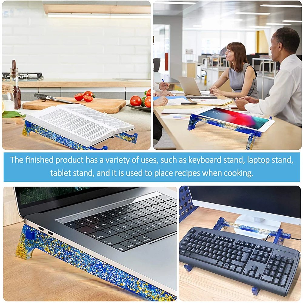 

Silicone Resin Mold DIY Epoxy Adjustable Computer Bracket Stand Computer Storage Stand DIY Crafts Notebook Holder Resin Mold