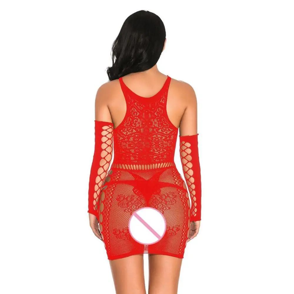 Женское модное сексуальное нижнее белье в сеточку с открытой спиной ночная