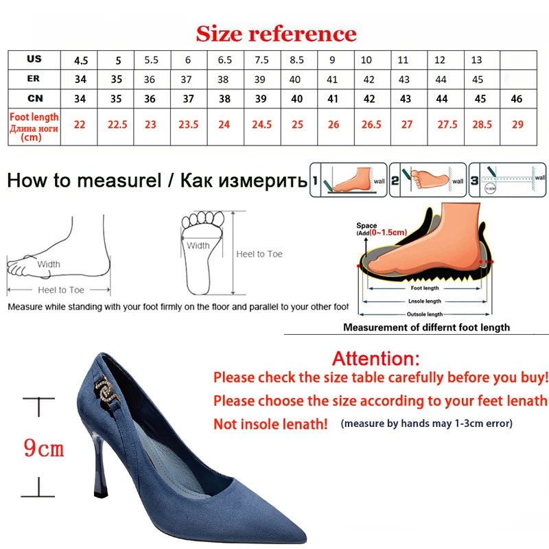 

Korean-Style office work flock pointed toe thin heels 9cm woman pumps fashion simple women shoes high quality female shoes 40