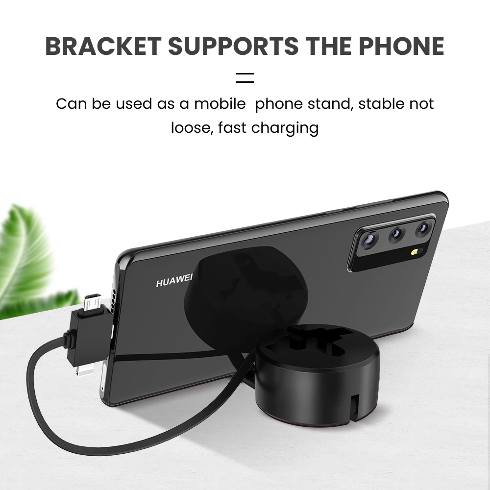 4 в 1 3 2 Выдвижной USB-кабель для iPhone 12 11 Pro Micro USB Type C зарядное устройство с подставкой