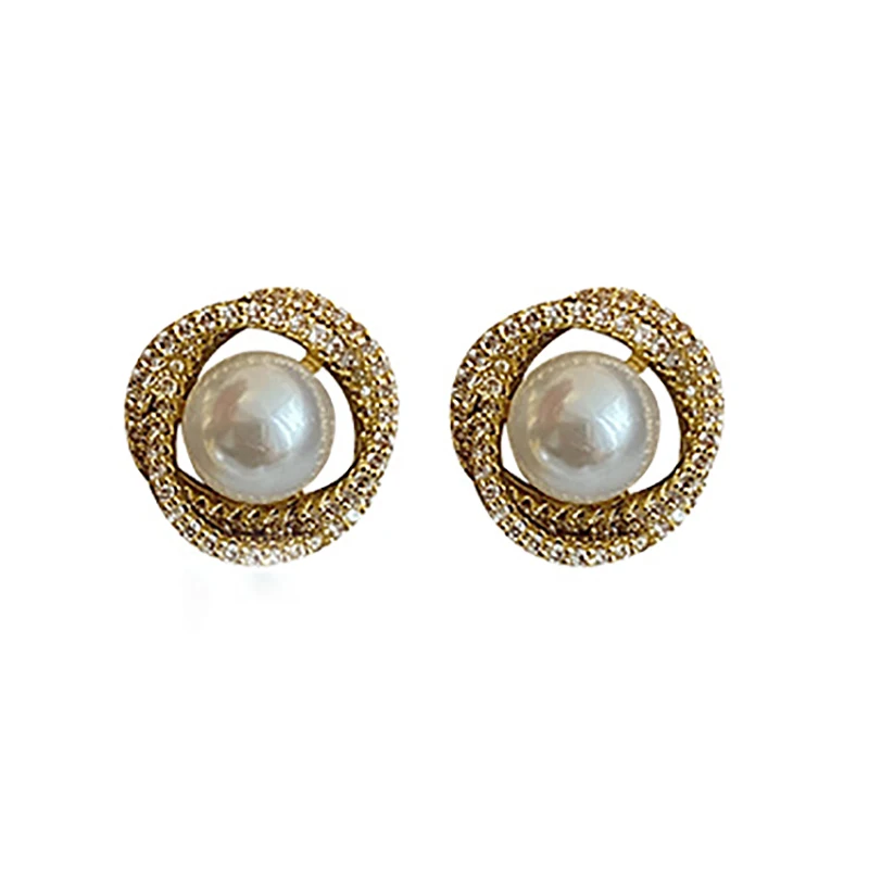 

Unusual Geometric Whirlpool Shape Pearl Earrings Woman Earrings 2020 Trend Exquisite Jewelry Party Luxury Accessories Earrings