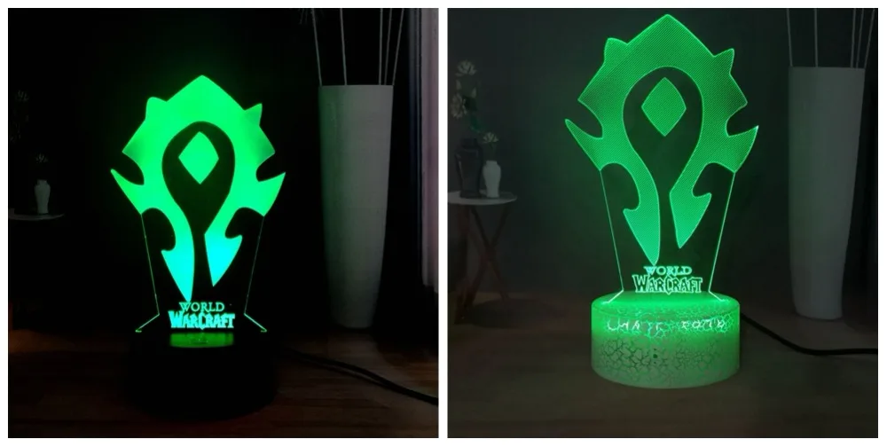 Игра Прохладный WOW World of Warcraft Племенной знаки 3D Иллюзия прикроватная лампа RGB светодиодный 7 цветов USB светодиодный ночной Светильник Детский праздник