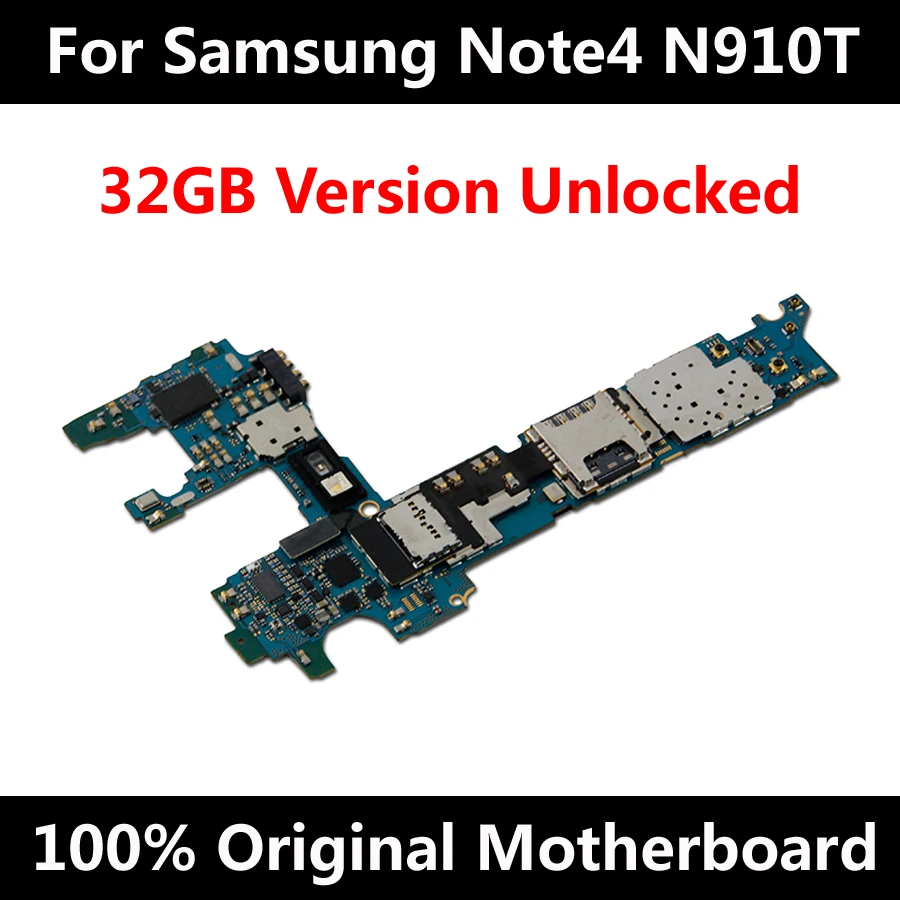 Для оригинального Samsung Note 4 N910T материнская плата полностью разблокированная 32 Гб