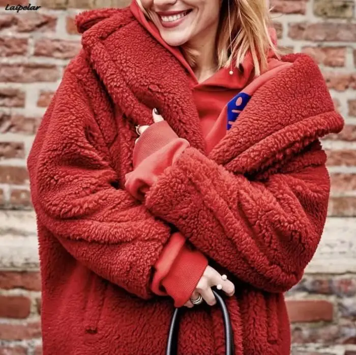 Laipelar женское пушистое шерстяное длинное пальто осень зима шикарная женская