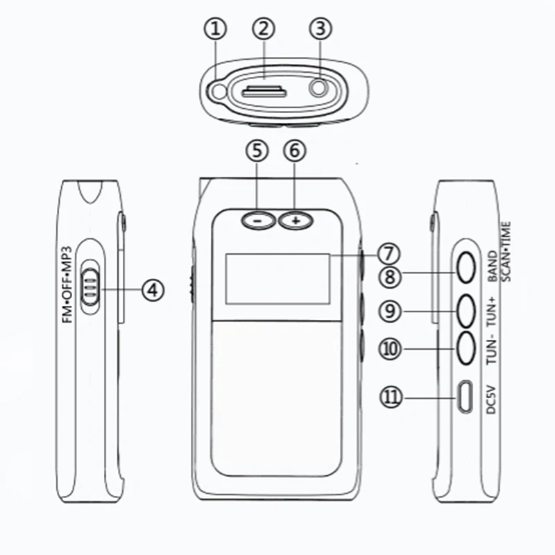 K605 мини карманное радио Fm Am Sw Mw цифровой тюнинговый радиоприемник Mp3 музыкальный