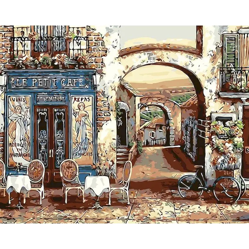 GATYZTORY Paint By Number Landscape Kits Home Decor Pictures Numbers Street Drawing On Canvas HandPainted Painting Art DIY Gi | Дом и сад