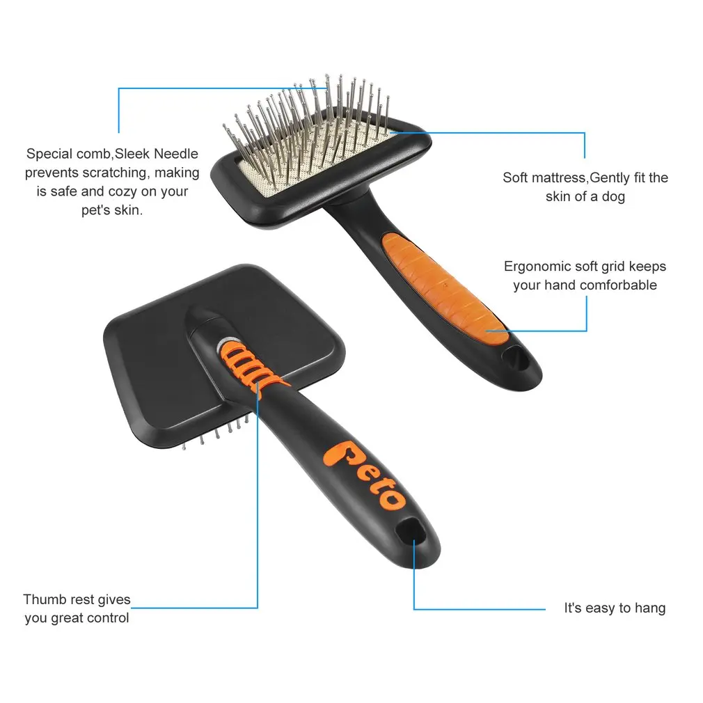 Массажная Расческа для домашних животных нескользящая ручка удаляет