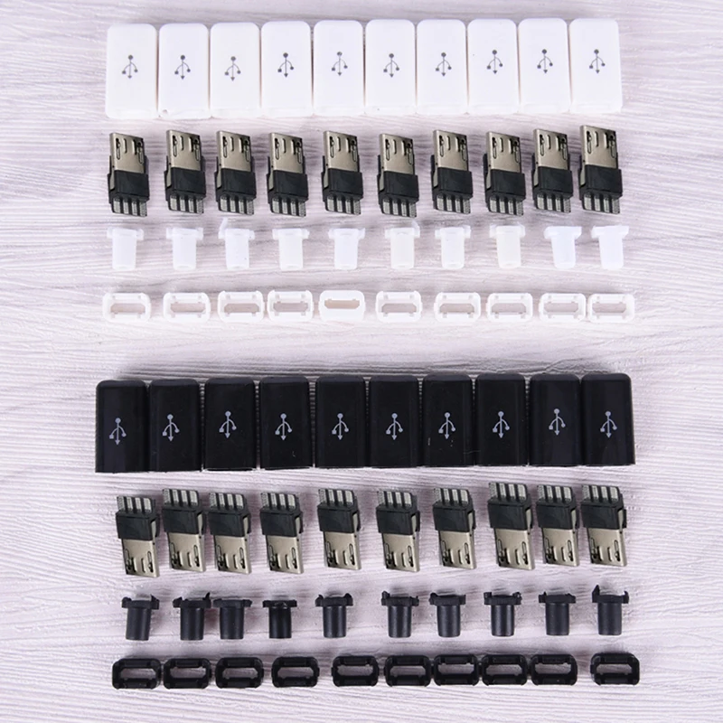 10 шт./компл. 4 в 1 DIY Micro USB сварочный Тип Штекерный 4-контактный разъем с пластиковой